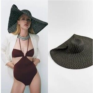 Zara Woven Big Floppy Sun Hat - Size Medium (NWT)